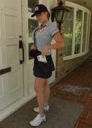 Busty teen Krissy strips out of her sexy uniform